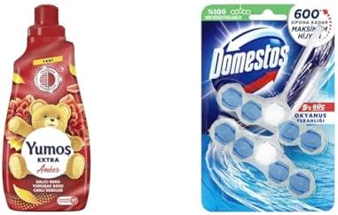 Yumoş Konsantre Çamaşır Yumuşatıcısı 1440 ml(1) Domestos Okyanus Ferahlığı 5'li Güç Duopack Tuvalet Bloğu (1 x 2 Adet)(3)