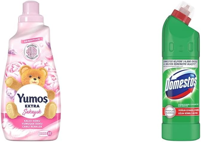 Alternative view of Yumoş Konsantre Çamaşır Yumuşatıcısı Şakayık 1440 ml(1) Domestos Yoğun Kıvamlı Çamaşır Suyu Maksimum Hijyen Dağ Esintisi, 750 ml(4)
