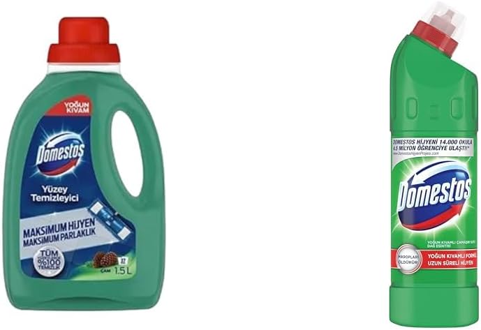 Alternative view of Domestos Yüzey Temizleyici Yoğun Kıvam Çam 1500 ml(1) Domestos Yoğun Kıvamlı Çamaşır Suyu Maksimum Hijyen Dağ Esintisi, 750 ml(5)