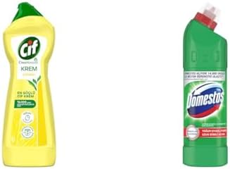 Alternative view of Cif Krem Yüzey Temizleyici Limon Kokulu Yağ ve Kireç Sökücü Leke Çıkarıcı 750 ML(1) Domestos Yoğun Kıvamlı Çamaşır Suyu Maksimum Hijyen Dağ Esintisi, 750 ml(5)