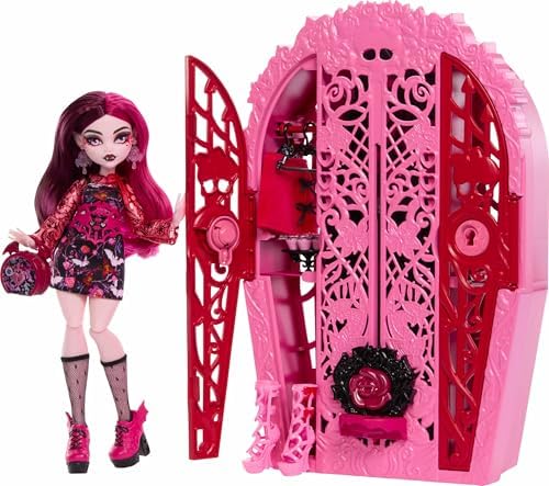 MONSTER GİZEMLİ ARKADAŞLAR™ DRACULAURA Bebek Gizemli Arkadaşlar Gizemli Bahçe oyun seti, Draculaura bebek, 19'dan fazla sürpriz HYT72