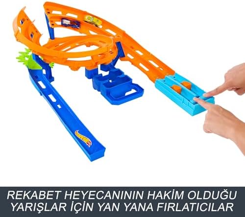 Alternative view of İkili Yarış ve Akrobasi Pisti İkili Yarış ve Akrobasi Pisti, 2 adet 1:64 ölçekli oyuncak araba, kolayca saklanabilir HTK17