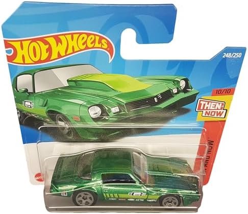 - ´81 Camaro - Then and Now 10/10 - HCV81 - Short Card - Edelbrock - Bell - yeşil metalik - Mattel 2022