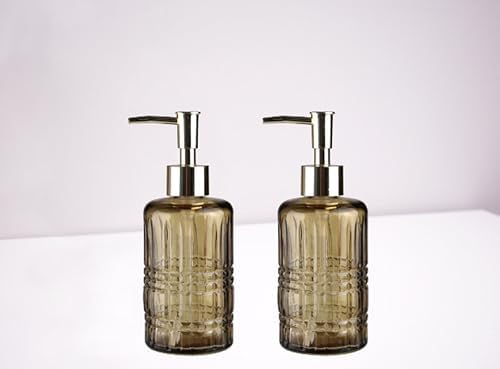 Alternative view of SETİ CAM SIVI SABUNLUK 2 ADET,KRİSTAL DESENLİ KAHVERENGİ 300ML 6,8X17,6CM