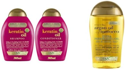 Alternative view of OGX Keratin Oil Kırılma Karşıtı Sülfatsız 385 Ml Şampuan + 385 Ml Saç Kremi 2'Li Set Ve Ogx Yenileyici Argan Oil Of Morocco Saç Bakım Yağı 100 Ml