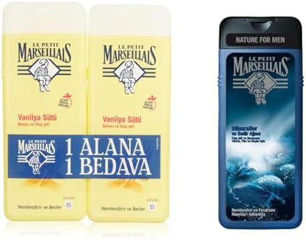 Alternative view of Le Petit Marseillais Vanilya Sütü Duş Jeli (2 x 400ml) ve le petit marseillais duş jeli men serisi mineral ve sedir ağacı (400 ml)