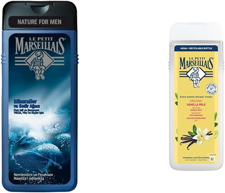 Alternative view of le petit marseillais duş jeli men serisi mineral ve sedir ağacı (400 ml) ve Le Petit Marseillais Organik Vanilya Sütü Duş Jeli (400 ml)