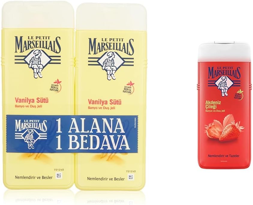 Alternative view of Le Petit Marseillais Vanilya Sütü Duş Jeli (2 x 400ml) ve Le Petit Marseillais Duş Jeli Akdeniz Çileği (650 ml)