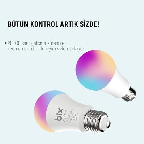 Alternative view of Bix SL-01 Çok Renkli 9W RGB WiFi-Bluetooth Uzaktan Kontrollü Akıllı Ampul