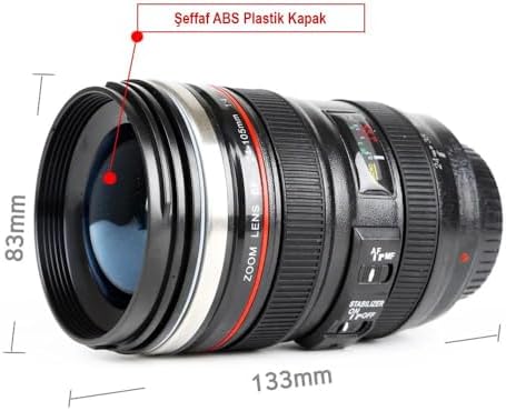 Alternative view of Kamera Lens 3D Tasarım Paslanmaz Çelik Termos Kupa Bardak
