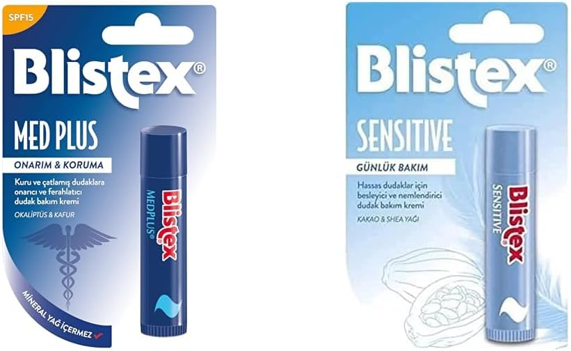 Alternative view of Blistex Medplus Stick Onarıcı ve Ferahlatıcı Dudak Bakım Kremi SPF 15 x Blistex Sensitive Besleyici ve Nemlendirici Dudak Bakım Kremi