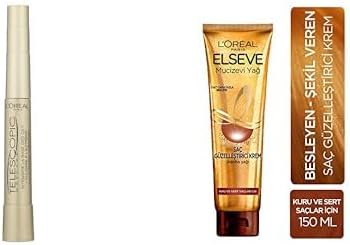 Telescopic Maskara - Siyah + Elseve Mucizevi Yağ Saç Güzelleştirici Krem (150 ml) - Kuru ve Sert Saçlar İçin