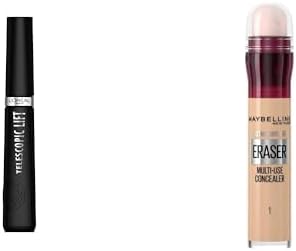 Telescopic Lift Maskara + New York Anti Age Eraser Kapatıcı, 01 Light, 6.8 ml