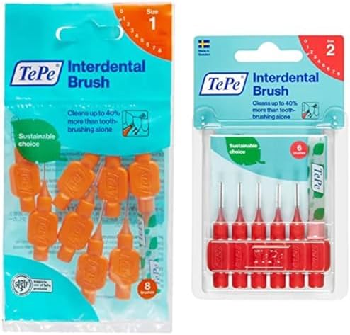 0.45 MM - TURUNCU Diş Arayüz Fırçası (1x 8 Adet) ve TEPE Blister 0.5 MM - KIRMIZI Diş Arayüz Fırçası (1 x 6 Adet)