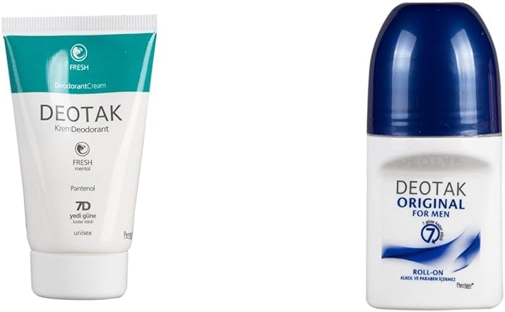 Deotak Fresh Krem Deodorant 35 ml 1 Paket(1 x 35 ml) x Erkekler için Original Roll-On Deodorant (35 ml)