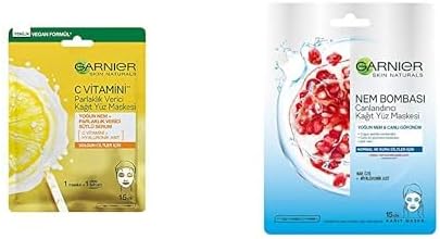 C Vitamini Parlaklık Verici Kağıt Yüz Maskesi + Nem Bombası Canlandırıcı Kağıt Maske