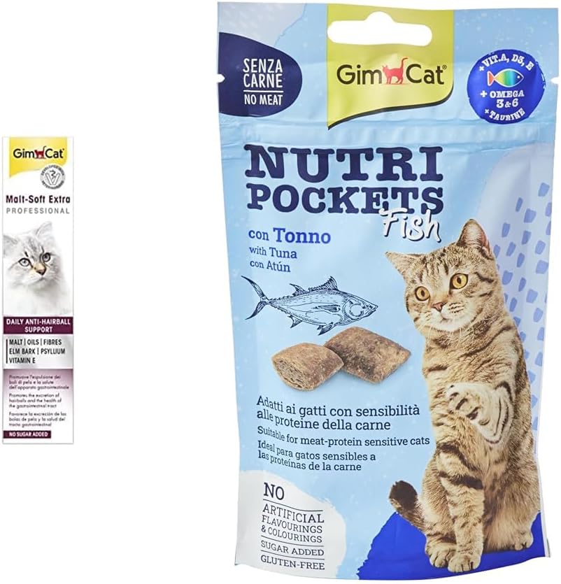 GimCat Malt Soft Vitamin Kombinasyonu, Her Yaştan Kediler için, 100 G & Kedi Ödül Tableti Np Ton Balıklı, 60 g