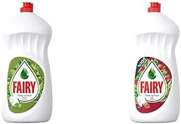 Sıvı Bulaşık Deterjanı Elma Kokulu, 1500 ml & Fairy Temiz & Ferah Nar Kokulu Sıvı Bulaşık Deterjanı, 1500 ml