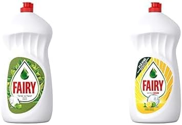 Sıvı Bulaşık Deterjanı Elma Kokulu, 1500 ml & Fairy Ultra Hızlı Sıvı Bulaşık Deterjanı Limon ve Limonu, 1500 ml