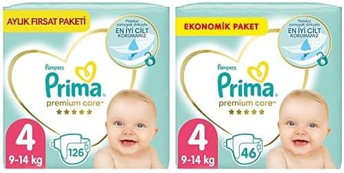 Bebek Bezi Premium Care 4 Beden 126 Adet Maxi Aylık Fırsat Paketi & Bebek Bezi Premium Care 4 Beden 46 Adet Maxi Paket