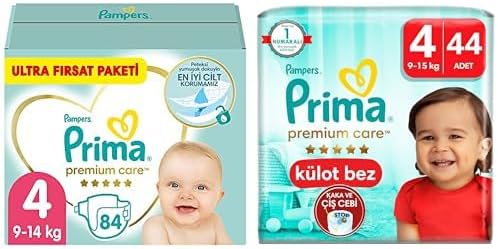 Bebek Bezi Premium Care 4 Beden 84 Adet Maxi Fırsat Paketi & Bebek Bezi Premium Care Külot Bez 4 Numara 44 Adet İkiz Paket