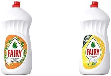 Sıvı Bulaşık Deterjanı Portakal Kokulu, 1500 ml & Fairy Ultra Hızlı Sıvı Bulaşık Deterjanı Limon ve Limonu, 1500 ml