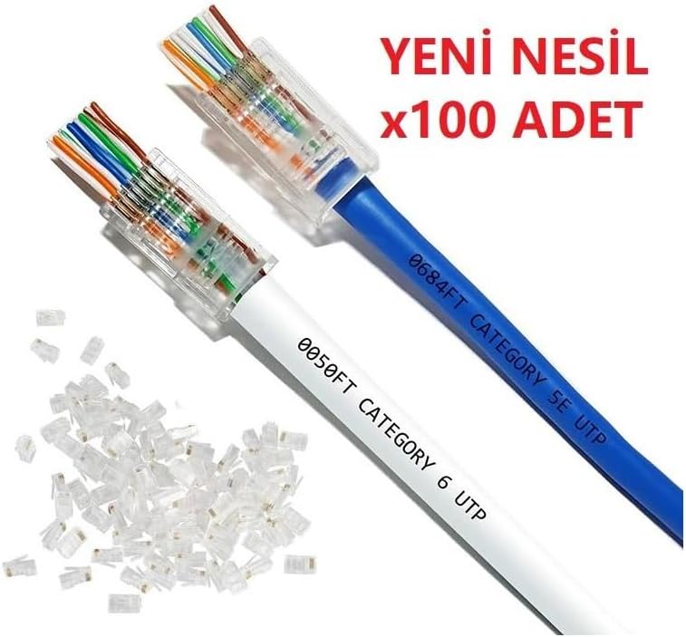 Alternative view of EZ Cat6 Yeni Nesil Delikli Konnektör 100 Adet
