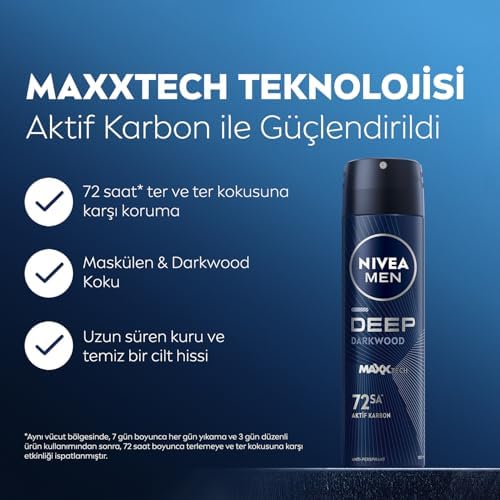 Alternative view of Men Deep Dimension Duş Jeli 500 ml, 3'ü 1 Arada, Vücut, Saç ve Yüz + Men Erkek Sprey Deodorant Deep Dimension 48 Saat Anti-perspirant Koruma 150 ml X2