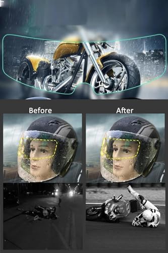 Alternative view of Tüm Kasklara Uyumlu Motorsiklet Kask Ön Cam Film Yağmur Buğ Engelleyici Su Kaydırıcı Cam Filmi Yağmur Engelleyici Damla Kaydırıcı Film