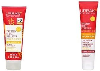 Twisted Curls Hibiscus & Shea Butter Kıvırcık ve Dalgalı Saçlara Özel Saç Bakım Kremi Sülfatsız 250 ml- Vegan x Bakım Kremi 175 ml- Vegan