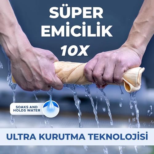 Alternative view of - Güderi Oto Kurulama Bezi 50x70 cm, Büyük Boy Ultra Emici Araç Kurulama Havlusu, Yıkanabilir Sentetik Araba Güderi Bezi