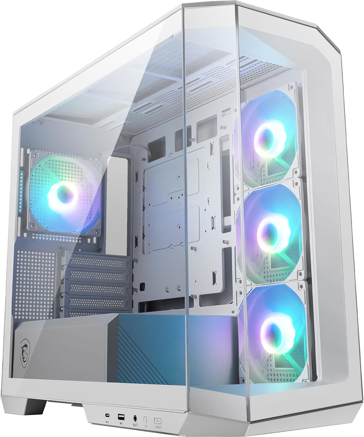 Alternative view of MSI MAG PANO M100R PZ WHITE TEMPERLİ CAM 3X120MM 1X120MM ARGB FAN MATX BEYAZ PANORAMİK GAMİNG BİLGİSAYAR KASASI