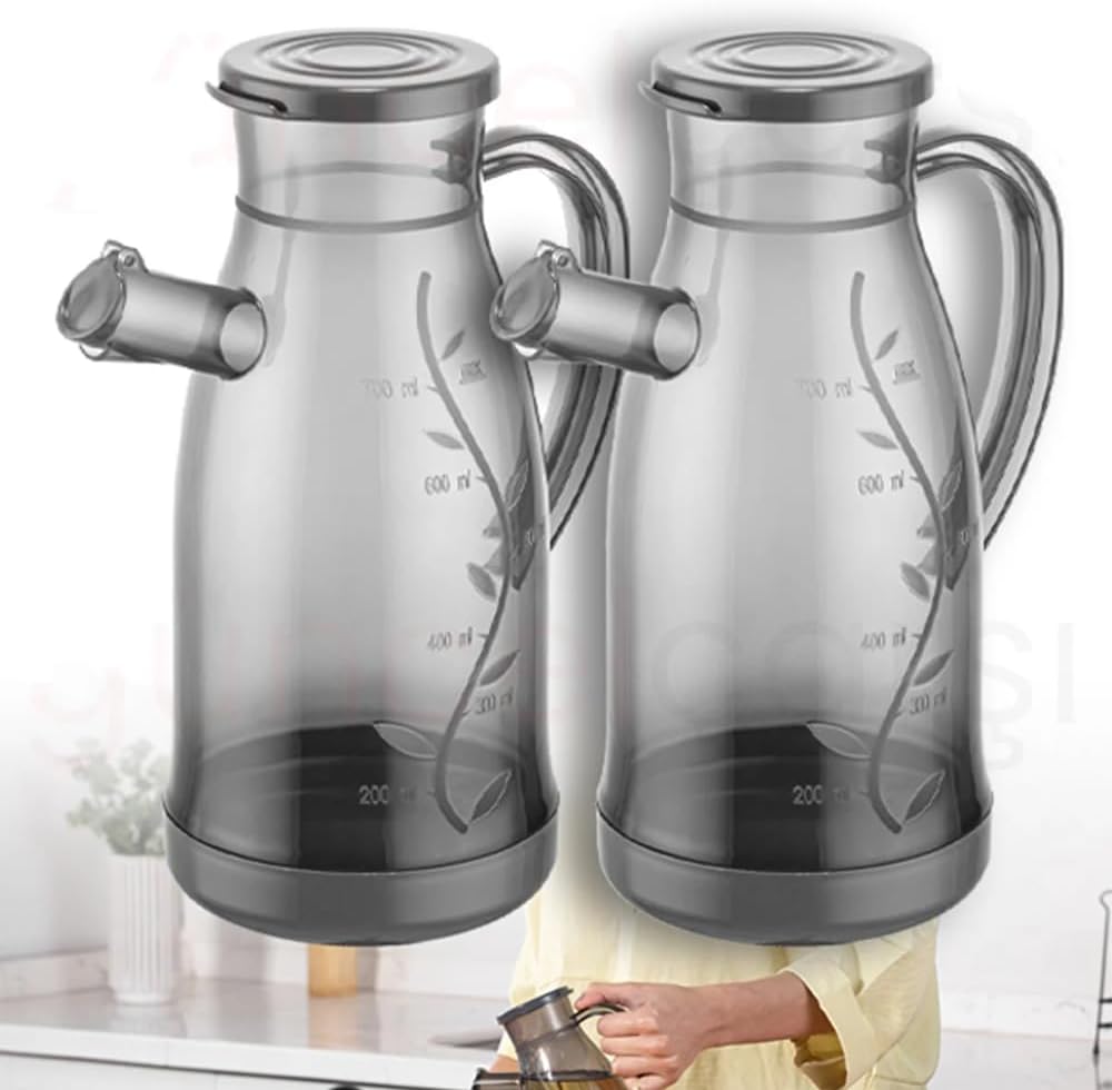 2 Adet Plastik Füme Yağlık, Sirkelik, Sosluk 700 ml Pratik Yağdanlık