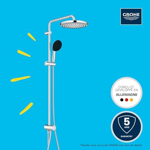 Start 250 Yön Değiştiricili Duş Sistemi, 920mm Duvar Dışı Bağlantılı, 2 Akışlı Yuvarlak Tepe Duşu, 2 Akışlı El Duşu, 1500mm ve 500mm Duş Hortumu, Duş Başlığı, Krom, 26989001