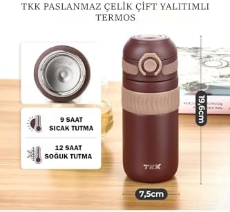 Alternative view of TKK 450ml Rahat İçim Çift Yalıtımlı Paslanmaz Çelik Termos Matara (Yeşil)