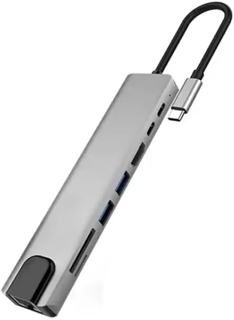Alternative view of 8 in 1 Type C to 2 Port USB 3.0 2 SD Kart TF Kart HDMI 2PD Kablolu Adaptör iphone 15 Serisi Uyumlu Type C Girişli Cihazlara Uyumlu ZR38