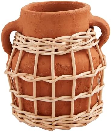 Mud Pie Küçük Terracotta Vazo; 5 1/2 "x 4 3/4" Çap
