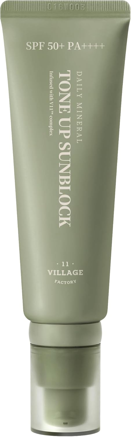 Village 11 Factory Daily Mineral Tone Up Sunblock SPF 50+ PA++++ 50ml - %100 Mineral & Ton Eşitleyici Beyazlık Bırakmayan Vegan Güneş Kremi