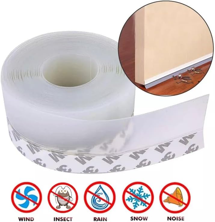10 Metre Kapı Ve Pencere Bandı, Kendinden Yapışkanlı, Şeffaf Kapı ve PVC Pencere Fitili, Duşakabin, Cam, Rüzgar Contası, Böcek, Toz, Ses Yalıtımı, 35 mm Soğuk Geçirmez Silikon Şerit İSO9001