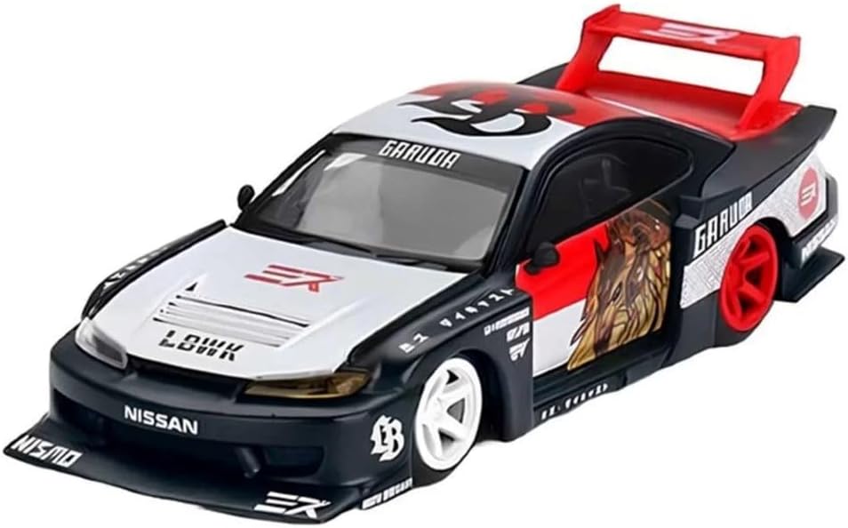 Alternative view of Truescale Miniatures Silvia S15 LB Super 1:64 Diecast Model Araba – Sağdan Direksiyon (RHD), Beyaz/Siyah Grafikler, Koleksiyonluk