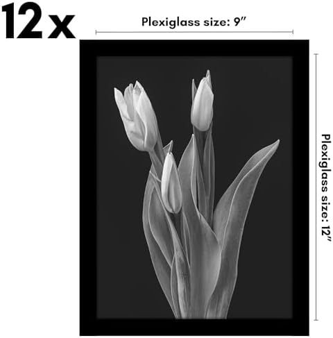 Alternative view of 9x12 Picture Frame with Polished Plexiglass - Set of 12 - - Picture Frames with Engineered - Frame for Tabletop and Display -