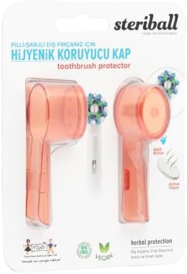 STERIBALL ŞARJLI PİLLİ DİŞ FIRÇALARI İÇİN HİJYENİK DİŞ FIRÇASI KORUMA KABI-2'Lİ TURUNCU X 2
