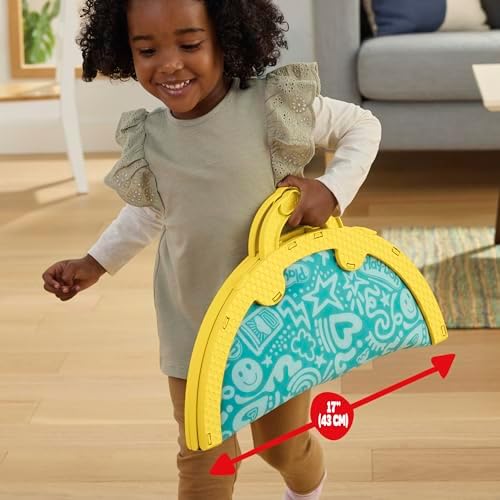 Play-Doh Fold & Go Playmat başlangıç seti, 19 aksesuar, okul öncesi oyuncaklar, 3 yaşındaki kız ve erkek çocuklar için çocuk sanat ve el sanatları