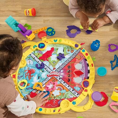 Alternative view of Play-Doh Fold & Go Playmat başlangıç seti, 19 aksesuar, okul öncesi oyuncaklar, 3 yaşındaki kız ve erkek çocuklar için çocuk sanat ve el sanatları