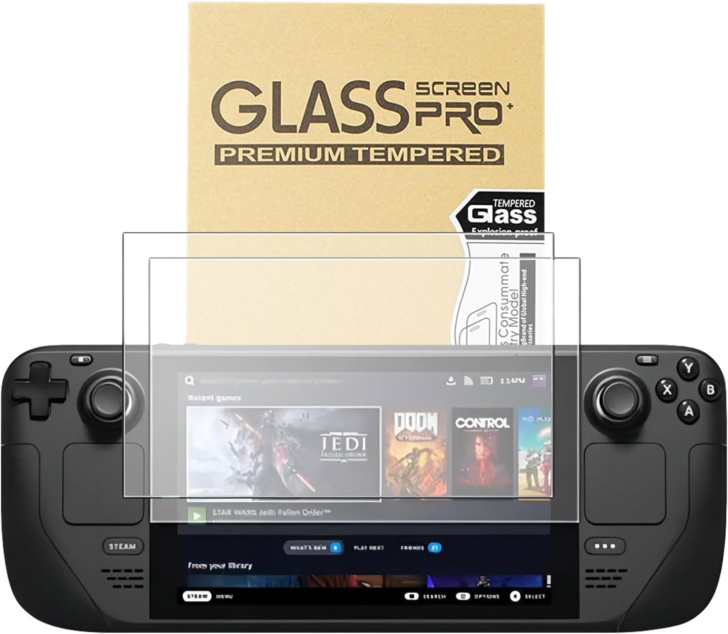 Steam OLED için Ekran Koruyucu 7.4-inç (YENİ 2023) - 9H Temperli Cam Film, Çizilmez HD Şeffaf, İnek Derisi kutusu profesyonel ambalaj, 2'li Paket