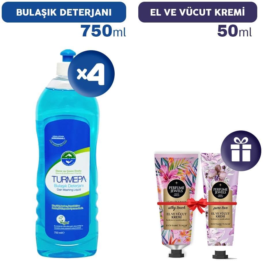 Bulaşık Deterjanı 750 ml x 4, El Kremleri Hediye