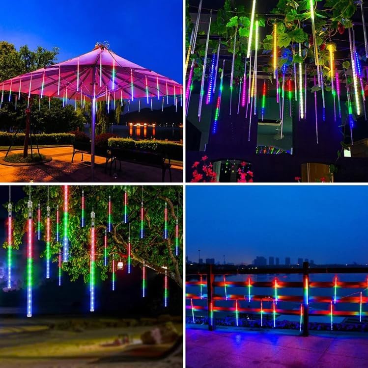 45 Cm 8 Adet Yılbaşı Özel Gün Kutlama Işığı Led Ampül Saçak Model Balkon Merdiven Salon Yada Oda Süslemelerinde İç ve Dış Mekan Kullanıma Uygun RGB Işık (RGB Işık 8 Adet)