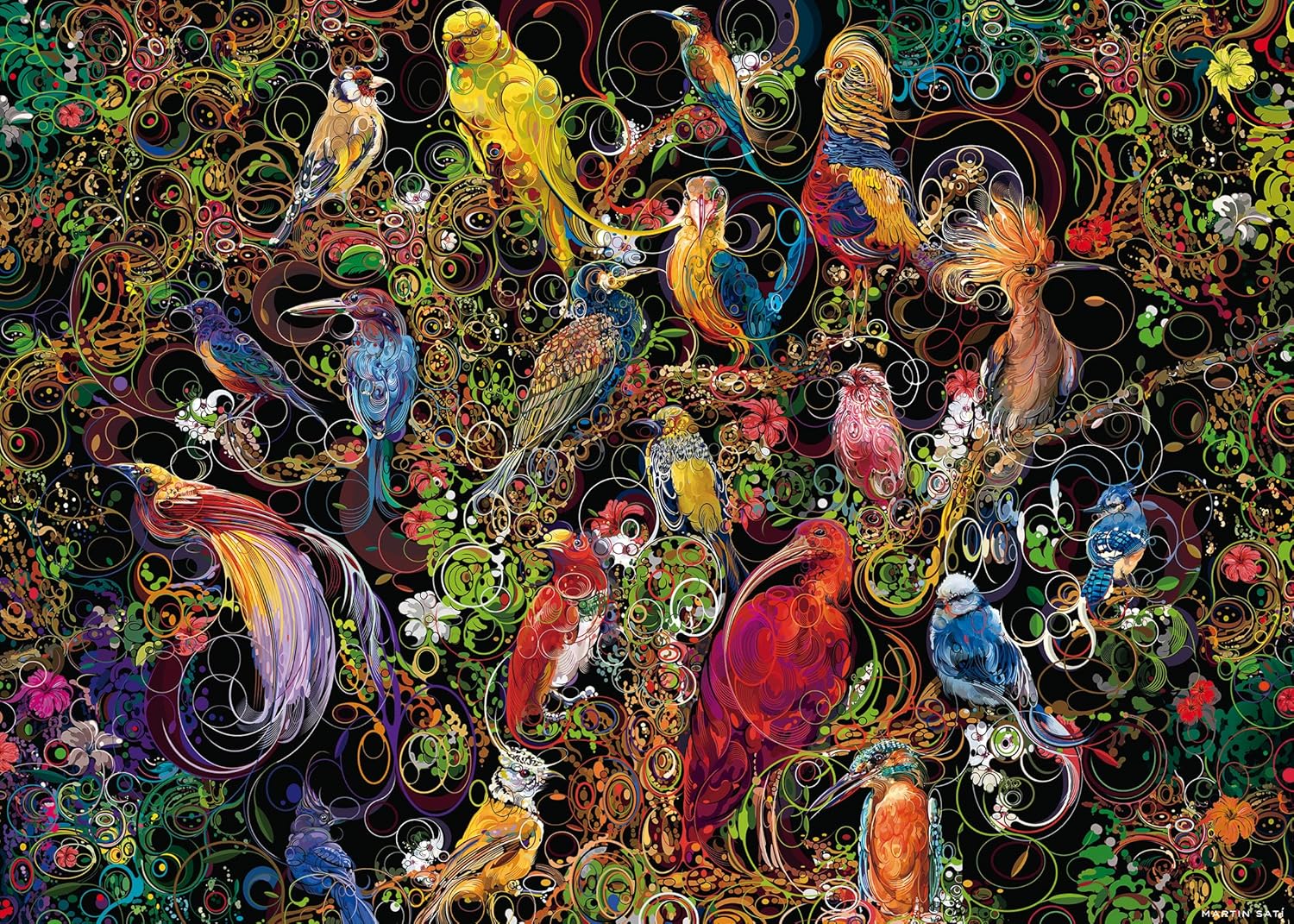 1000 Parçalı Puzzle Kuşlar