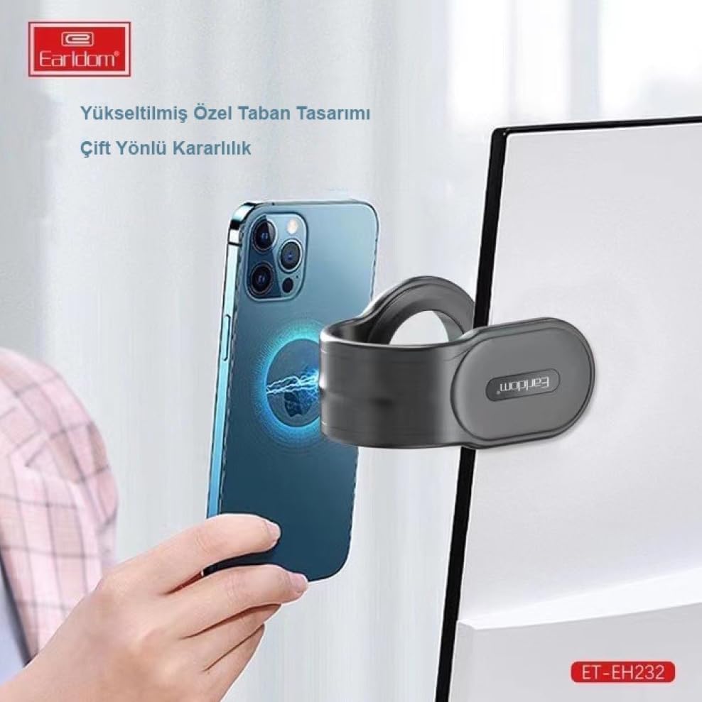 Alternative view of Araç İçin Telefon Tutucu Alüminyum Alaşım Ayarlanabilir Kolay Kurulum Yapışkanlı Manyetik Araç Tutucu Kullanımı Kolay EH232