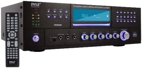 Ev Sineması Bluetooth Amplifikatör Alıcısı - 4 Kanal 3000 Watt Hoparlör Ev Ses Amplifikatörü Alıcısı Radyo, USB, 2 Mikrofon w/Echo, CD DVD Oynatıcı, LCD, Raf Montajlı - PD3000BT.5